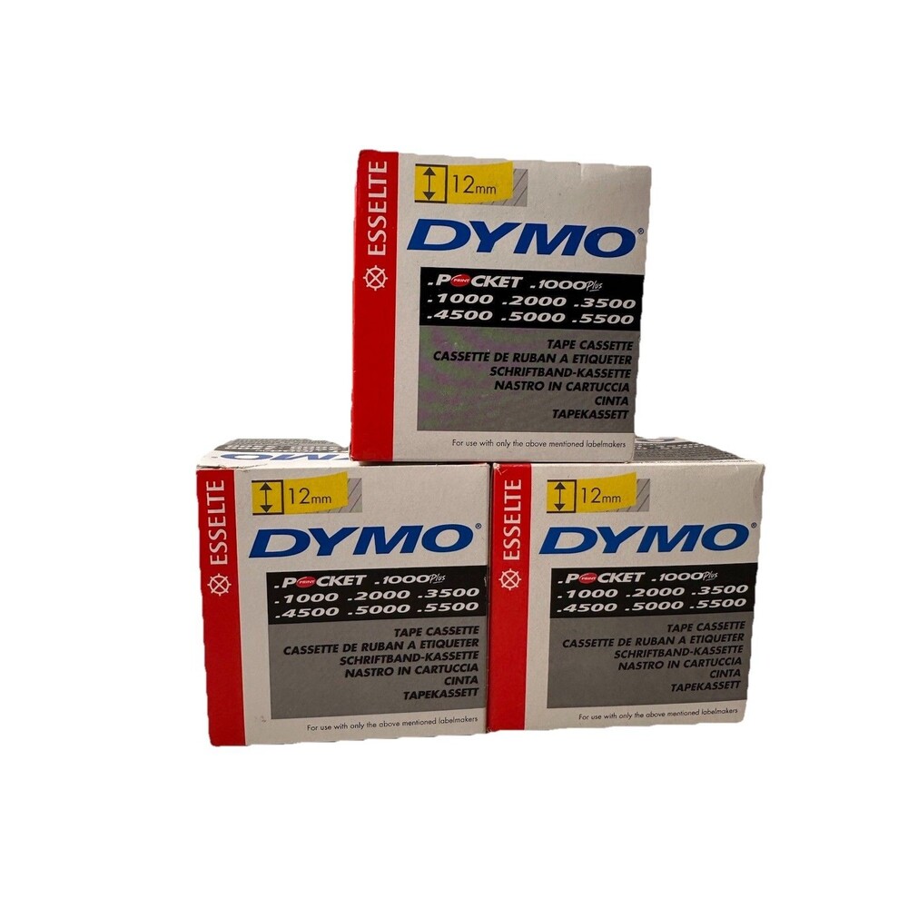 Dymo Tape Cassette Black Clear 12mm .5” x 23’ Lot Of 14